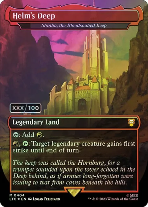 Shinka, the Bloodsoaked Keep, card 404z from Tales of Middle-earth Commander