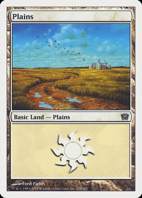 Plains, card 334 from Ninth Edition