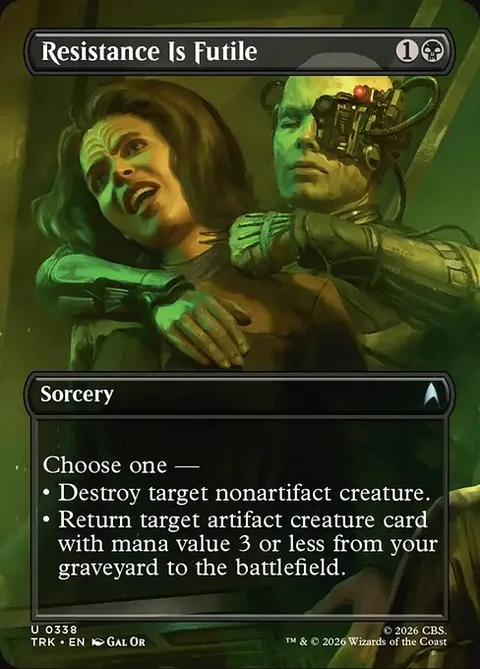 Resistance Is Futile, card 338 from Star Trek