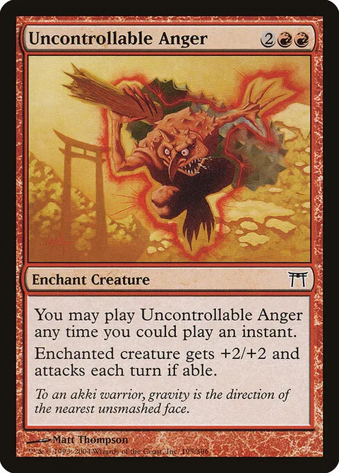 Uncontrollable Anger, carte 195 de Champions of Kamigawa