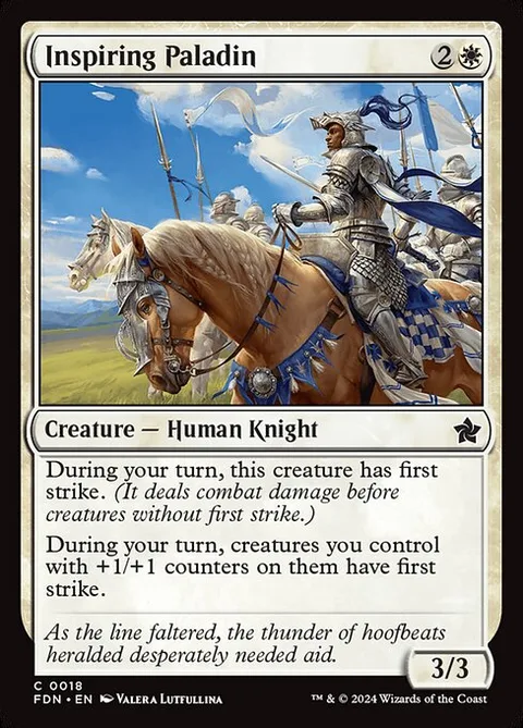 Inspiring Paladin, card 18 from Foundations