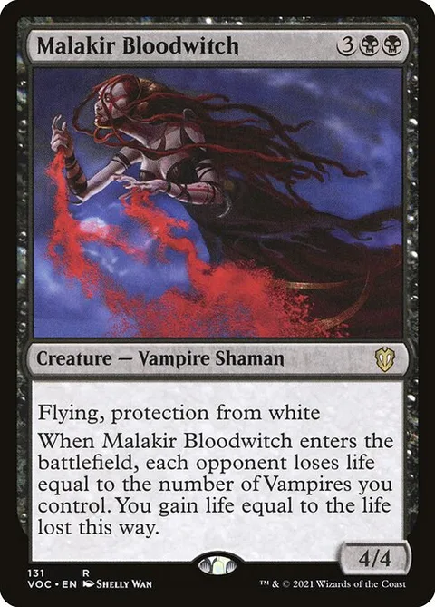 Malakir Bloodwitch, card 131 from Crimson Vow Commander