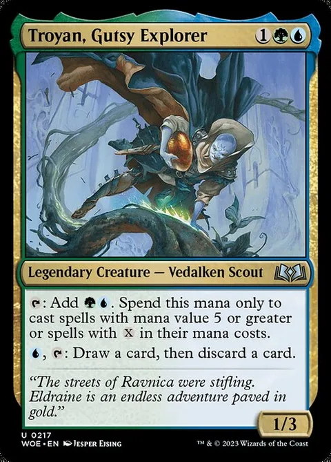 Troyan, Gutsy Explorer, card 217 from Wilds of Eldraine