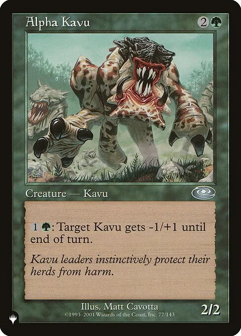 Alpha Kavu, carte PLS-77 de The List