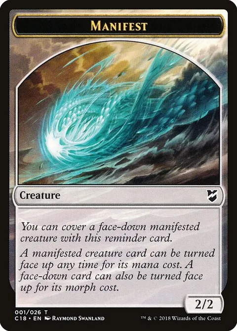 Manifest, card 1 from Commander 2018 Tokens