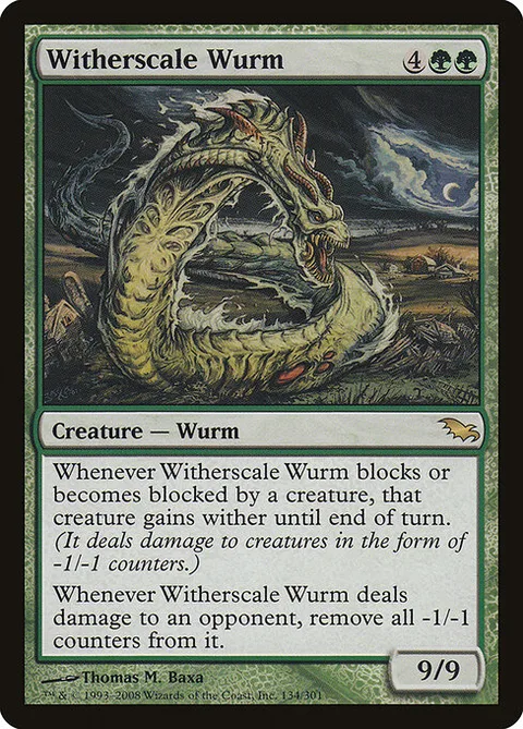 Witherscale Wurm, card 134 from Shadowmoor
