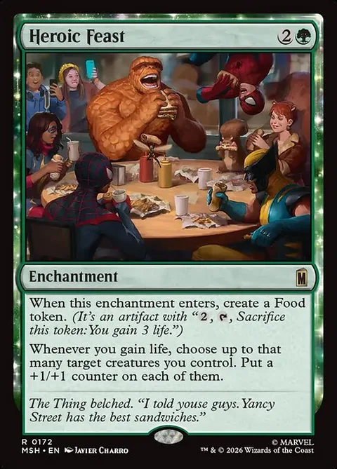 Heroic Feast, card 172 from Marvel Super Heroes