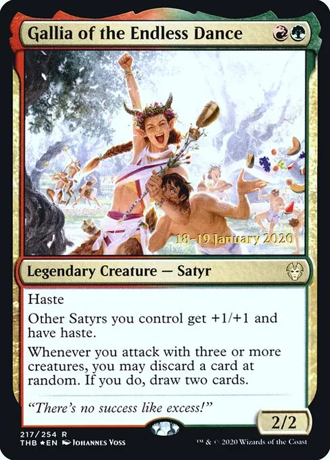 Gallia of the Endless Dance, card 217s from Theros Beyond Death Promos