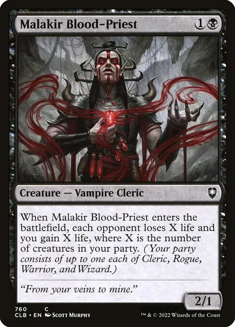Malakir Blood-Priest, card 760 from Commander Legends: Battle for Baldur's Gate