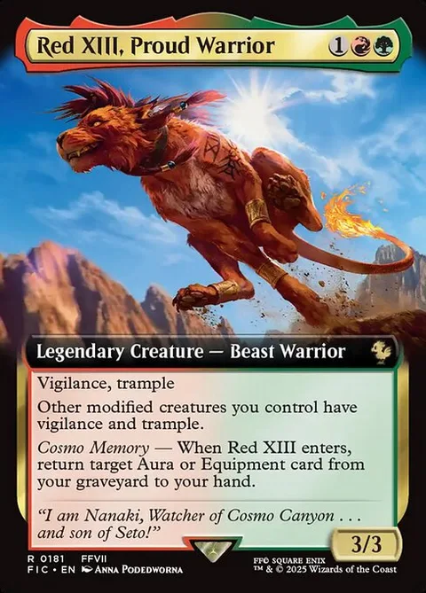 Red XIII, Proud Warrior, card 181 from Final Fantasy Commander