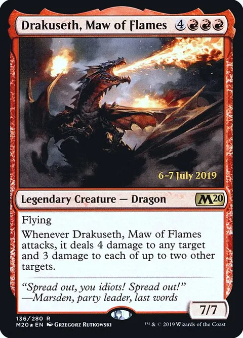Drakuseth, Maw of Flames, carte 136s de Core Set 2020 Promos