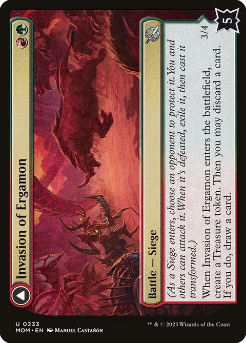 Invasion of Ergamon // Truga Cliffcharger, card 233 from March of the Machine
