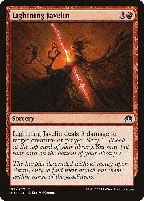 Lightning Javelin, carte 153 de Magic Origins
