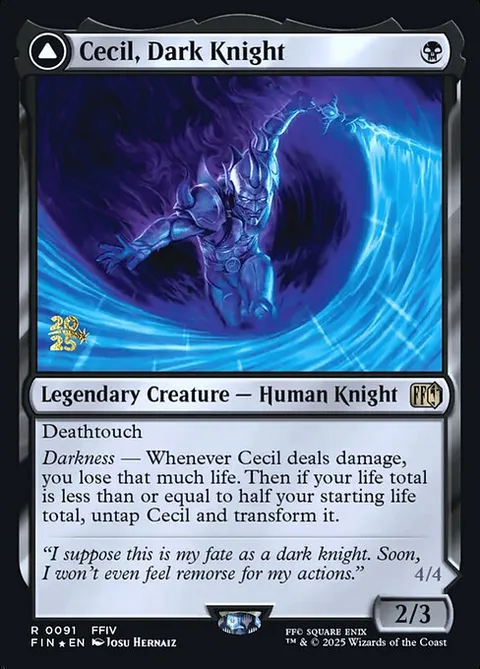 Cecil, Dark Knight // Cecil, Redeemed Paladin, card 91s from Final Fantasy Promos