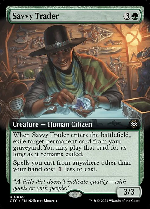 Savvy Trader, card 69 from Outlaws of Thunder Junction Commander