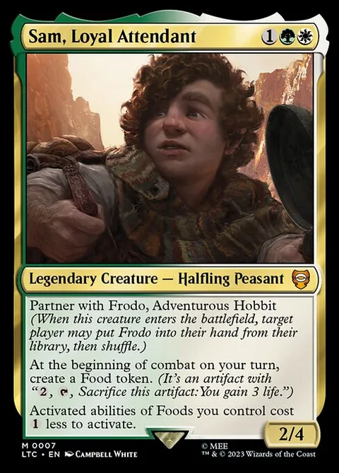 Sam, Loyal Attendant, card 7 from Tales of Middle-earth Commander