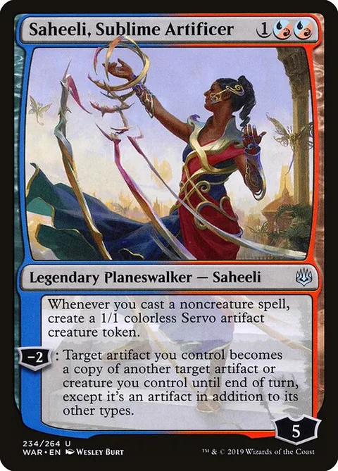 Saheeli, Sublime Artificer, card 234 from War of the Spark