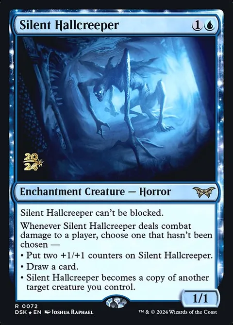 Silent Hallcreeper, card 72s from Duskmourn: House of Horror Promos