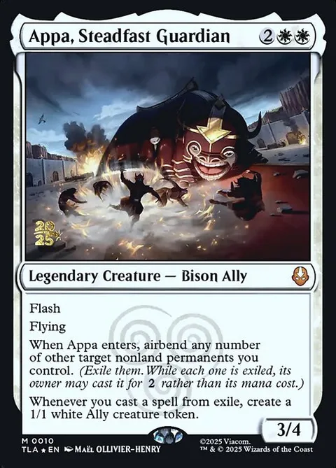 Appa, Steadfast Guardian, card 10s from Avatar: The Last Airbender Promos