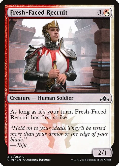 Fresh-Faced Recruit, card 216 from Guilds of Ravnica