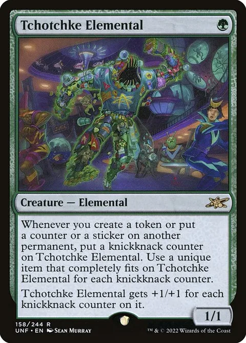 Tchotchke Elemental, card 158 from Unfinity