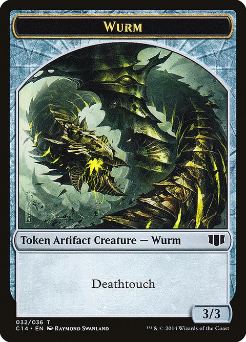 Wurm, card 32 from Commander 2014 Tokens