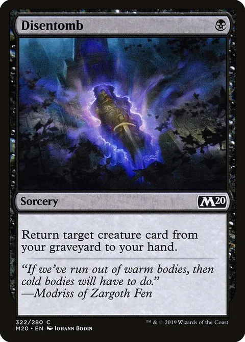 Disentomb, card 322 from Core Set 2020
