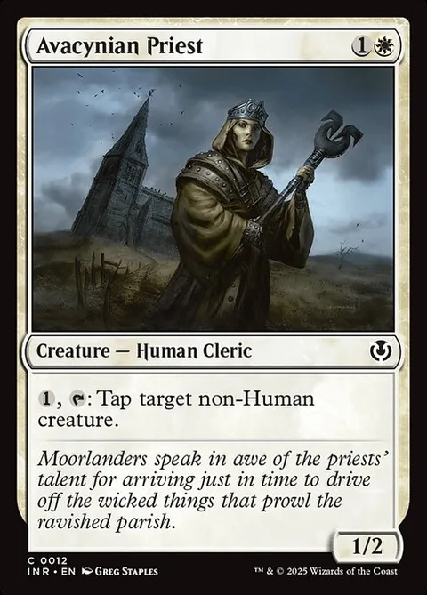 Avacynian Priest, card 12 from Innistrad Remastered