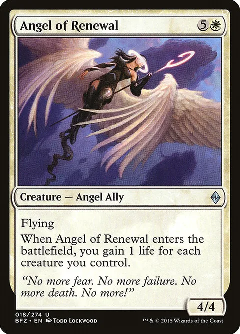 Angel of Renewal, carte 18 de Battle for Zendikar