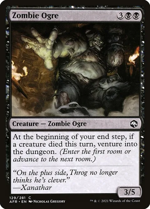 Zombie Ogre, card 129 from Adventures in the Forgotten Realms