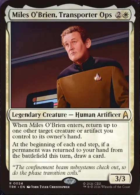 Miles O'Brien, Transporter Ops, card 24 from Star Trek