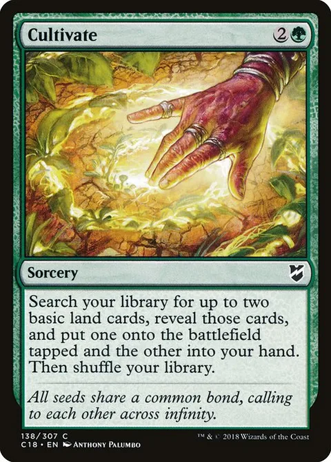 Cultivate, card 138 from Commander 2018