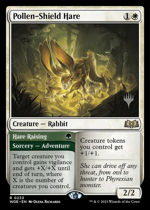 Pollen-Shield Hare // Hare Raising, card 233p from Wilds of Eldraine Promos