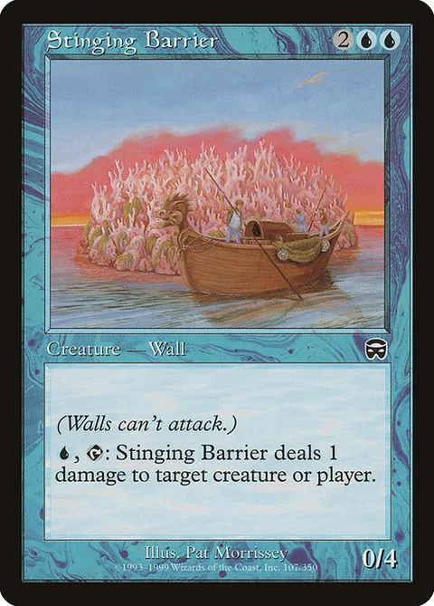 Stinging Barrier, card 107 from Mercadian Masques