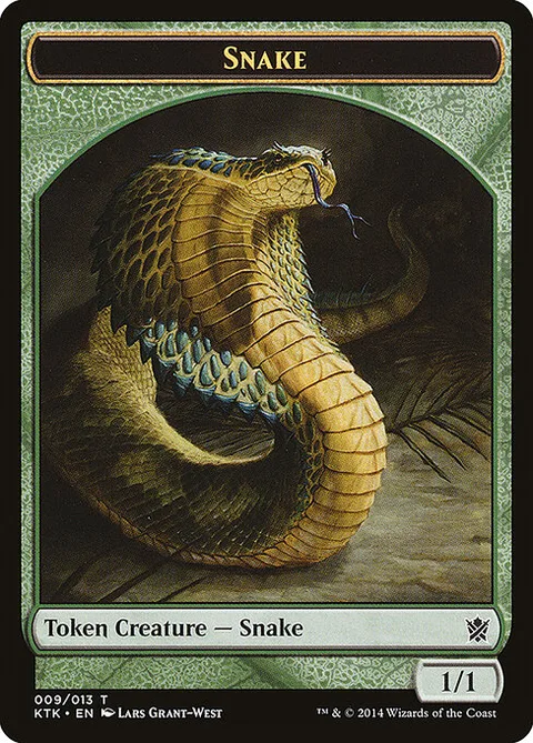 Snake, card 9 from Khans of Tarkir Tokens