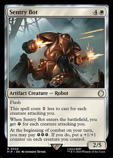 Sentry Bot, card 24 from Fallout