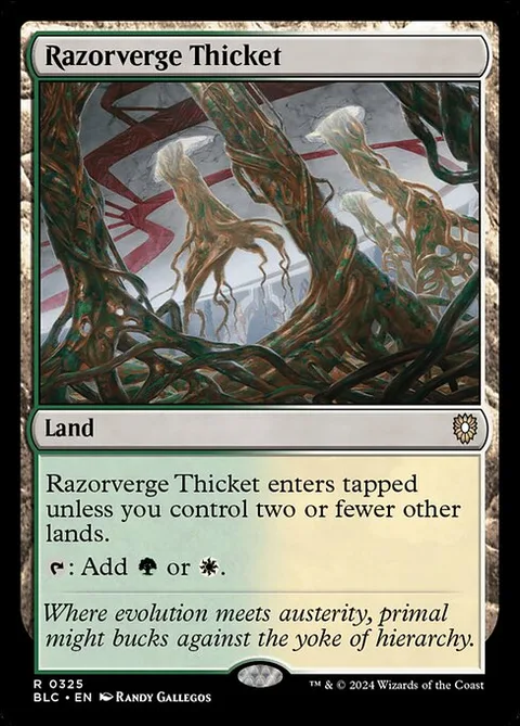 Razorverge Thicket, card 325 from Bloomburrow Commander