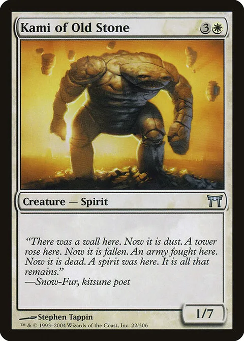 Kami of Old Stone, card 22 from Champions of Kamigawa