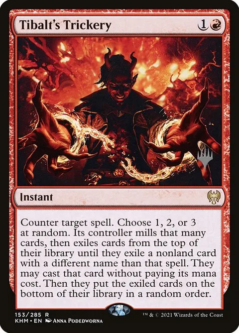 Tibalt's Trickery, card 153p from Kaldheim Promos