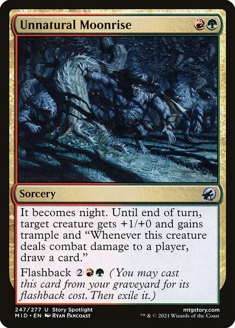 Unnatural Moonrise, card 247 from Innistrad: Midnight Hunt