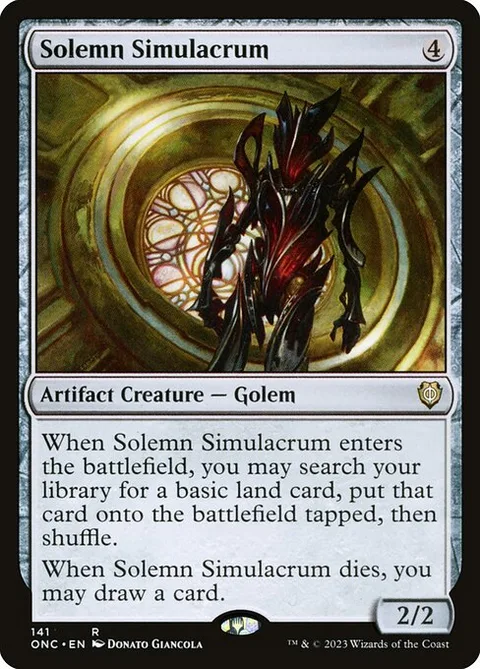 Solemn Simulacrum, card 141 from Phyrexia: All Will Be One Commander