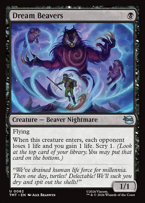 Dream Beavers, card 62 from Teenage Mutant Ninja Turtles