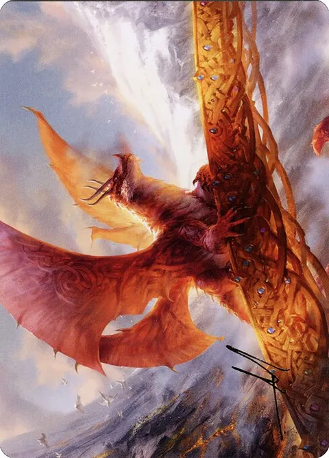 Goldspan Dragon // Goldspan Dragon, carte 35 de Kaldheim Art Series