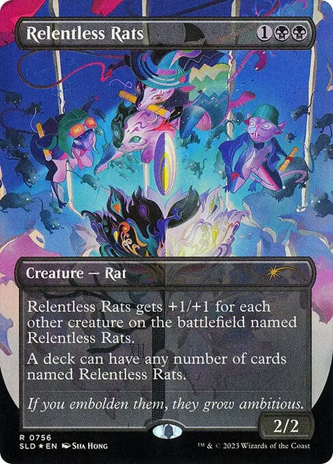 Relentless Rats, card 756 from Secret Lair Drop