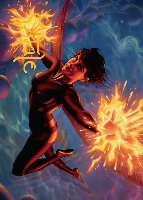 The Wasp, Winsome Avenger // The Wasp, Winsome Avenger, card 32 from Marvel Super Heroes Art Series