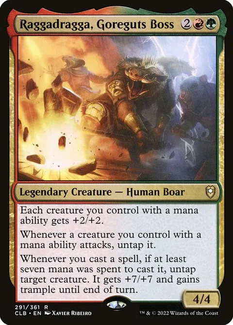 Raggadragga, Goreguts Boss, carte 291 de Commander Legends: Battle for Baldur's Gate