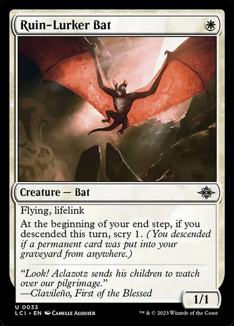 Ruin-Lurker Bat, carte 33 de The Lost Caverns of Ixalan