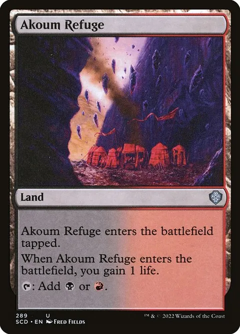 Akoum Refuge, card 289 from Starter Commander Decks