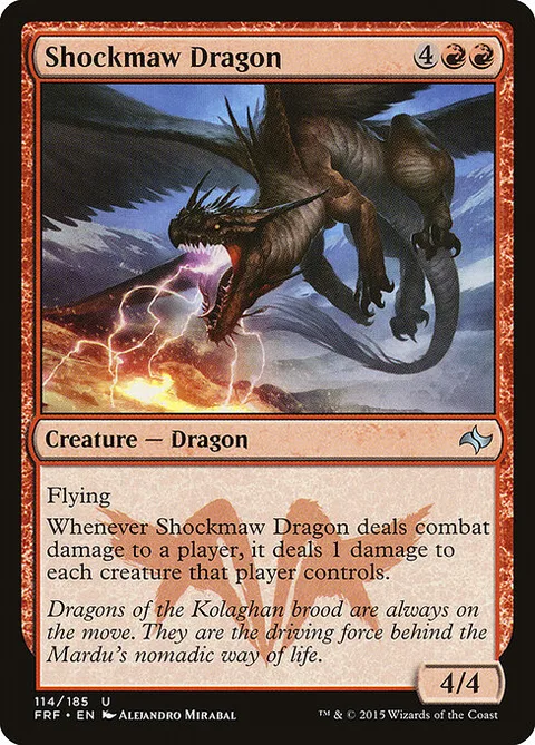 Shockmaw Dragon, card 114 from Fate Reforged
