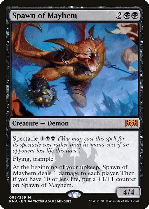 Spawn of Mayhem, card 85 from Ravnica Allegiance